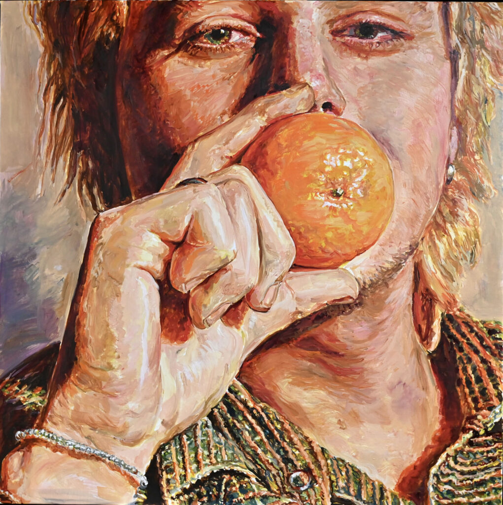 Conversation Piece, 2025, oil on canvas, 100 x 100 cm